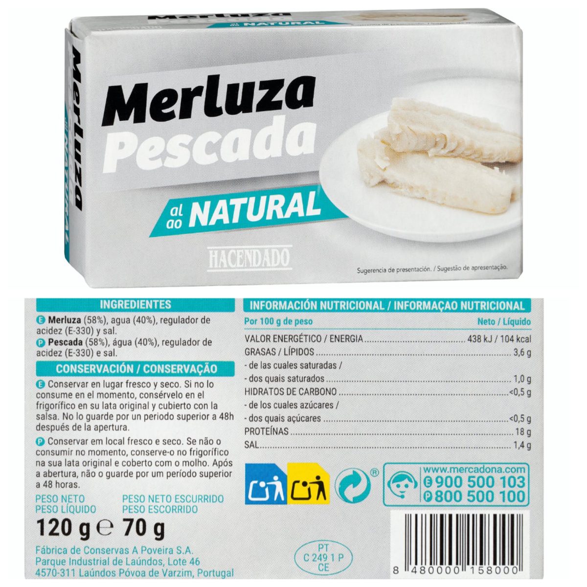 Merluza al natural