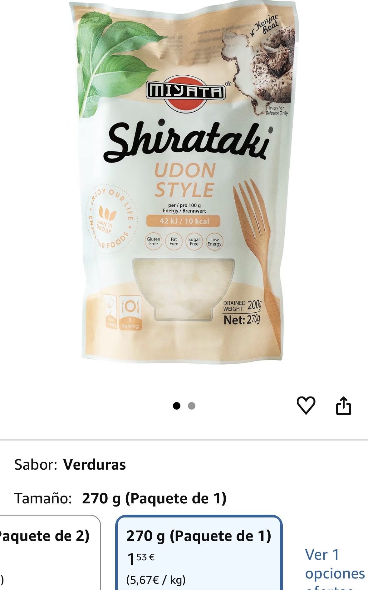 Fideos udon konjac